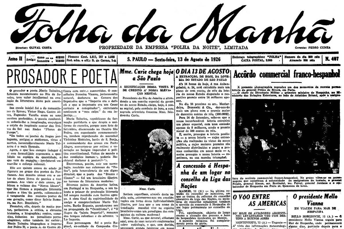 Marie Curie desembarca em São Paulo para conferência sobre radiologia em 1926